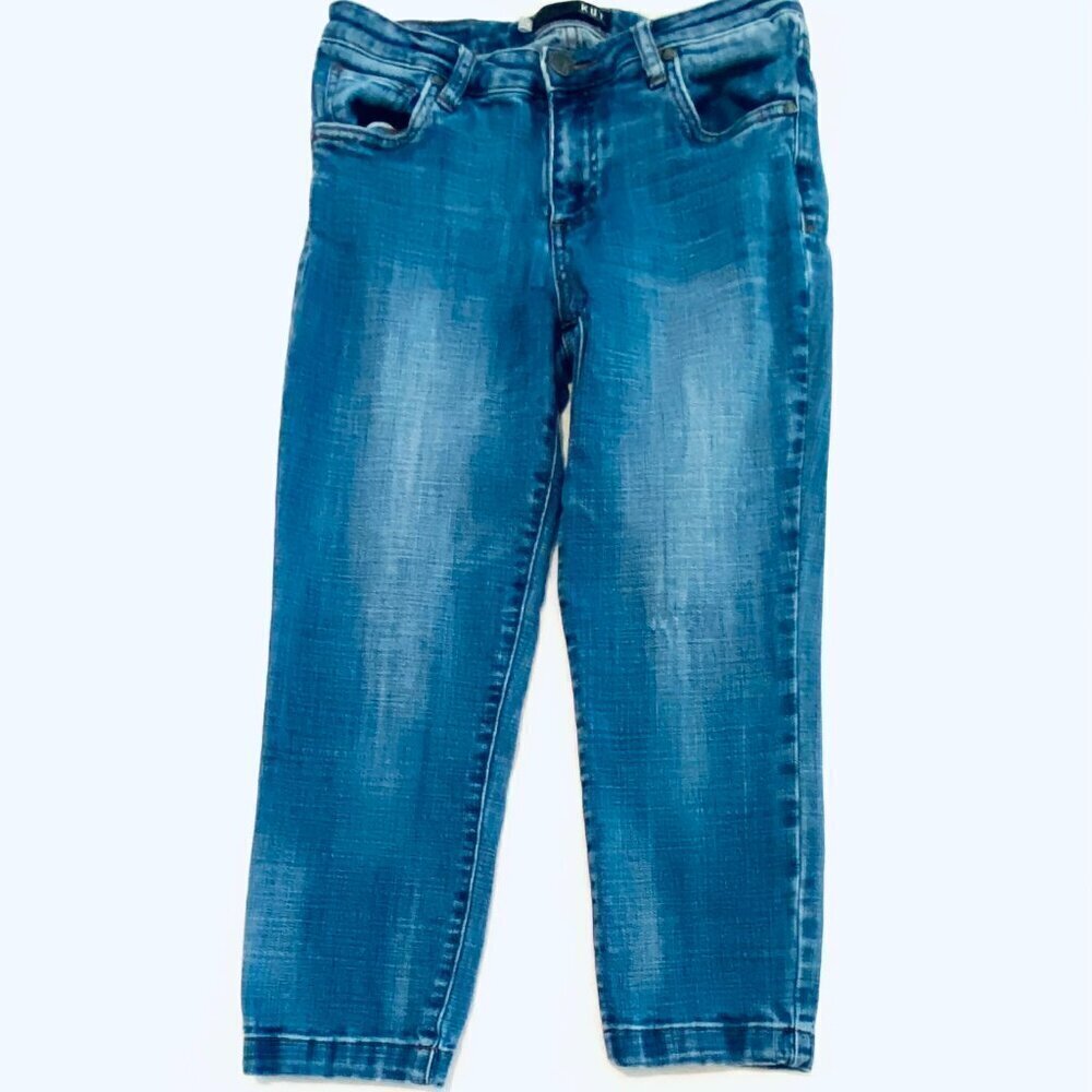 Kut from the Kloth jeans Women's 4 blue Lauren straight leg crop mid-rise